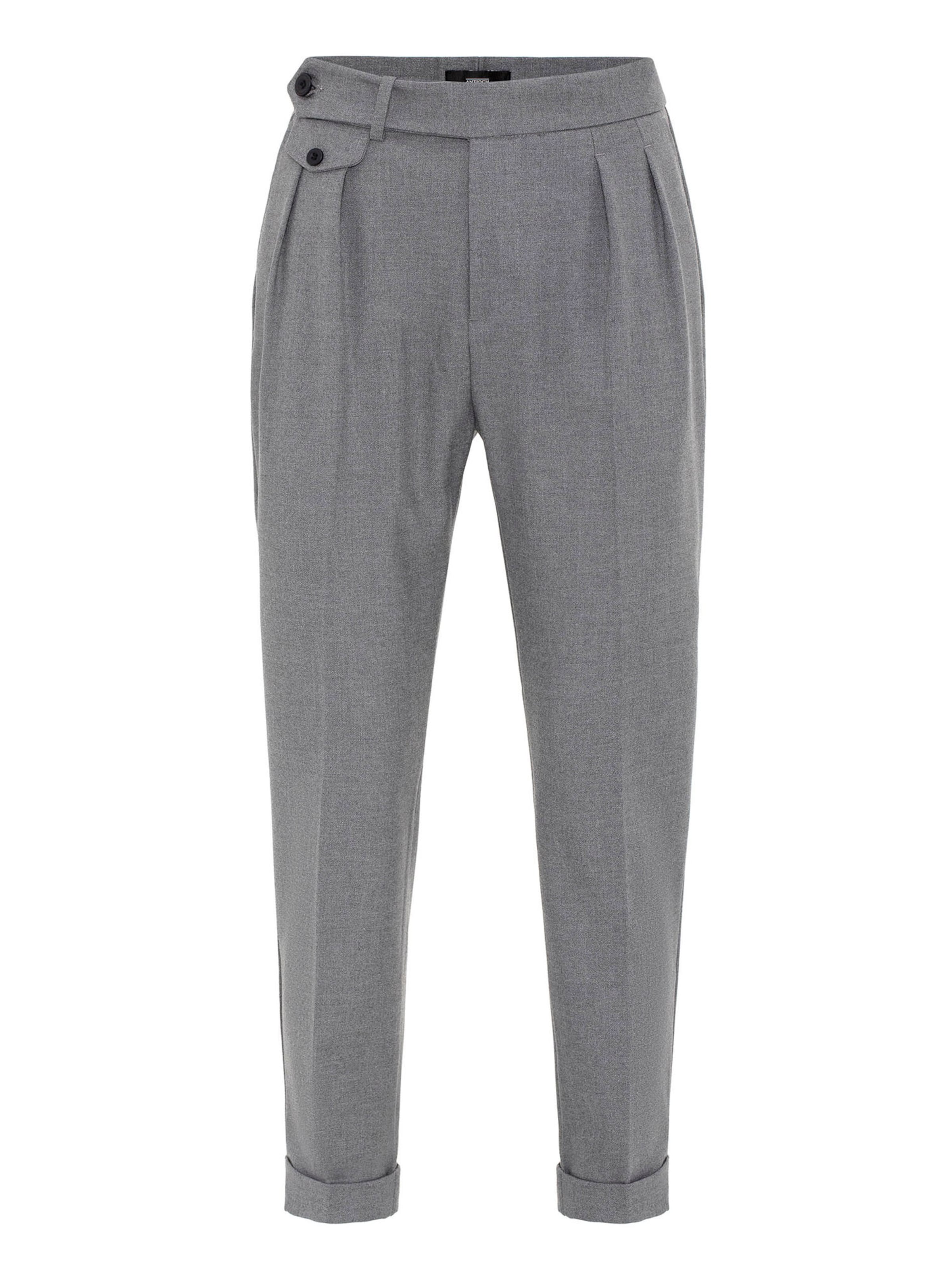 Antioch Брюки со складками в Серый: спереди