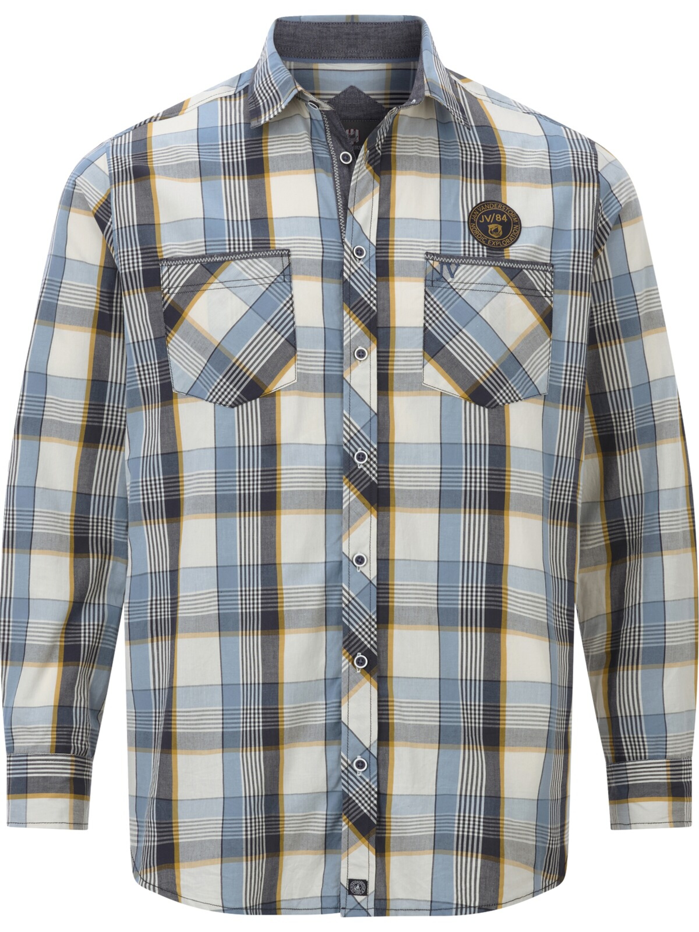 Jan Vanderstorm Comfort fit Button Up Shirt in Blue: front