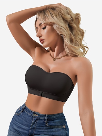SHARICCA Bralette Bra 'SHARICCA Front-Closure Wireless Strapless Bra' in Black