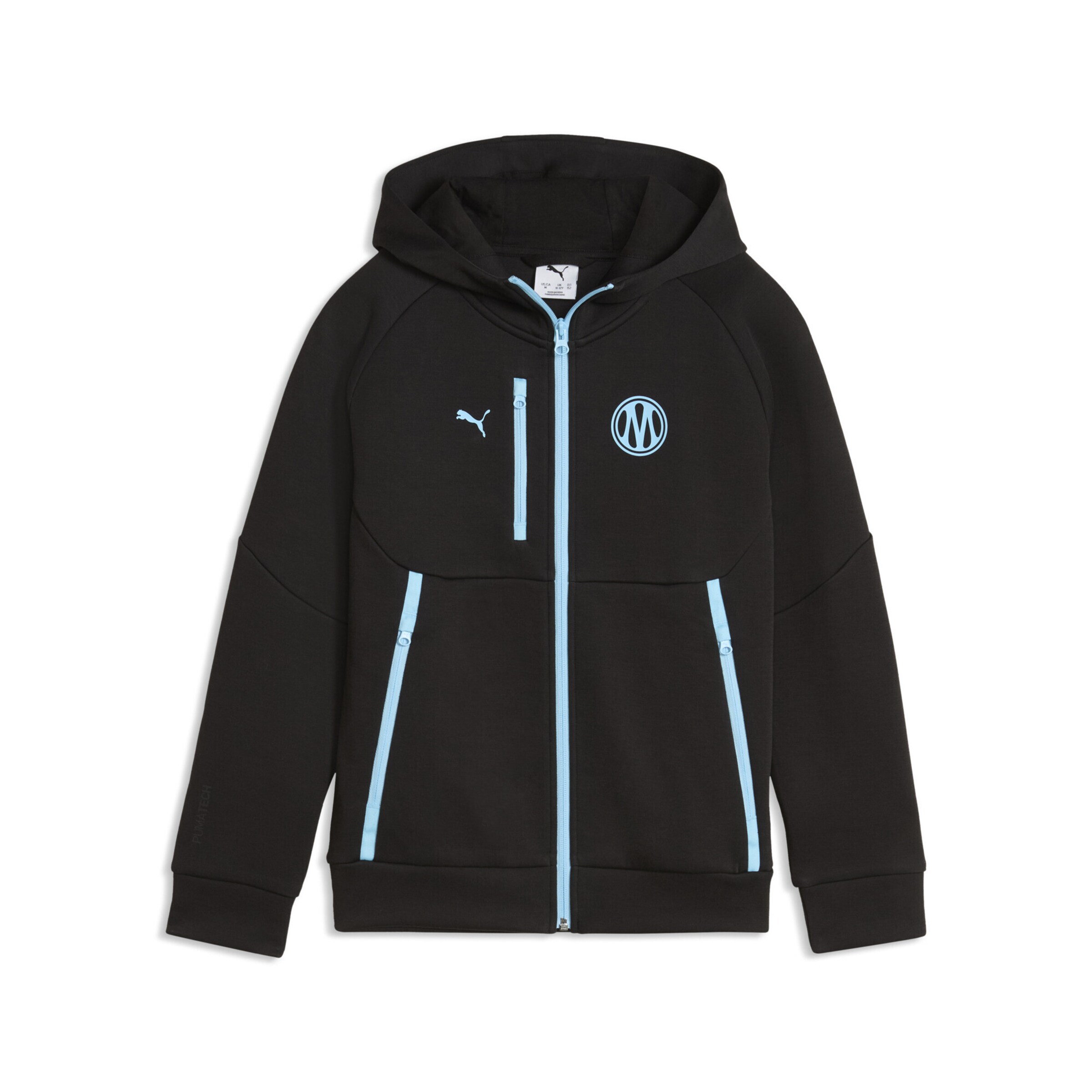 PUMA Sportief sweatvest 'Olympique De Marseille Pumatech' in Zwart: voorkant