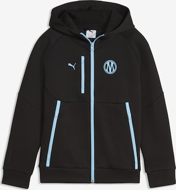 PUMA Sports sweat jacket 'Olympique De Marseille Pumatech' in Black: front