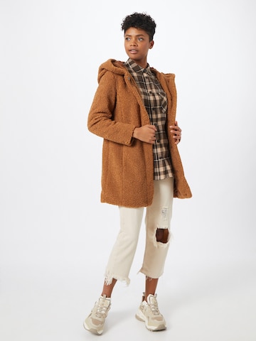 VERO MODA Between-Seasons Coat 'Cosy' in Brown