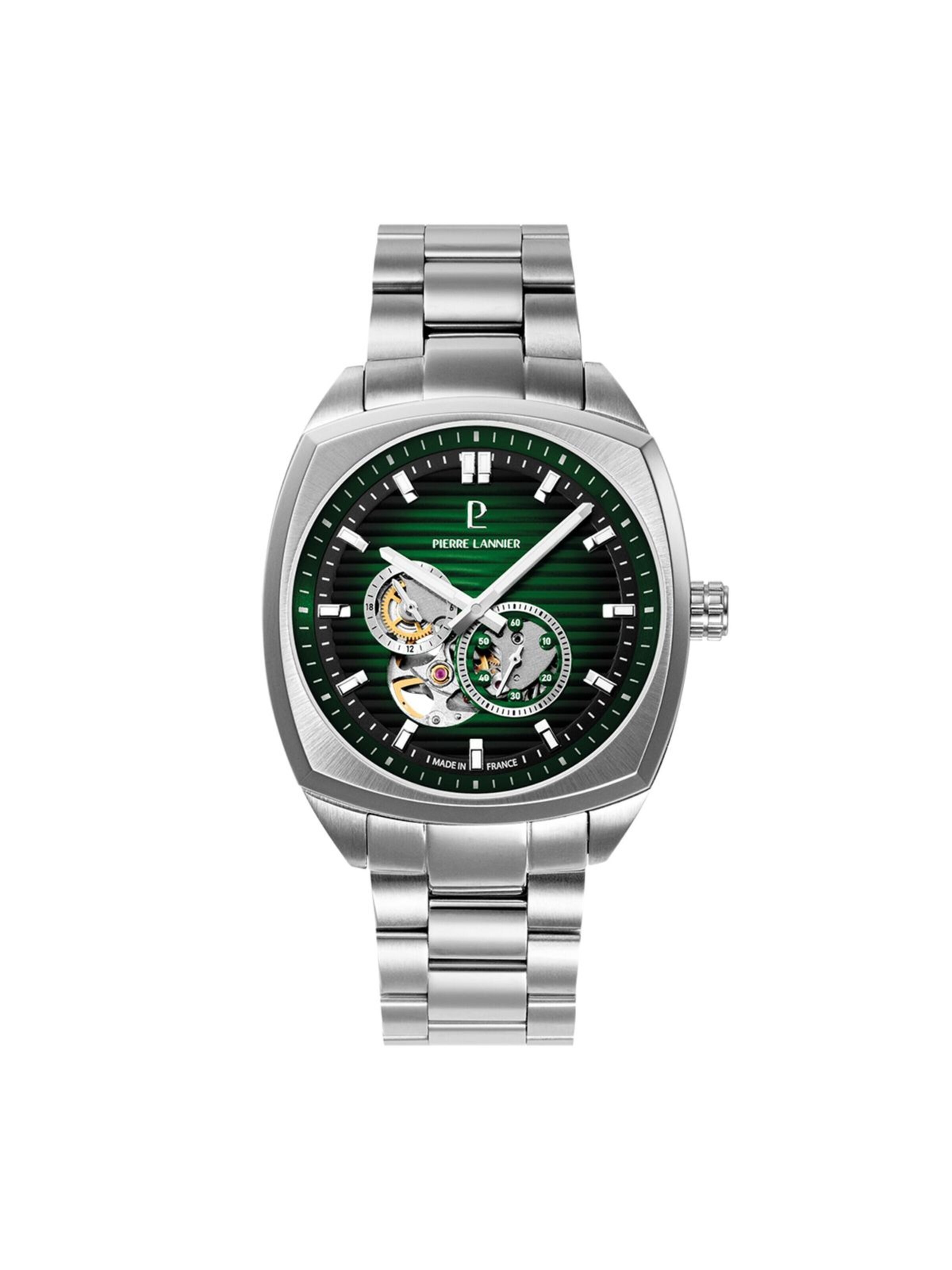 Pierre Lannier Analoog horloge 'Automatic watch Arcadius' in Groen: voorkant