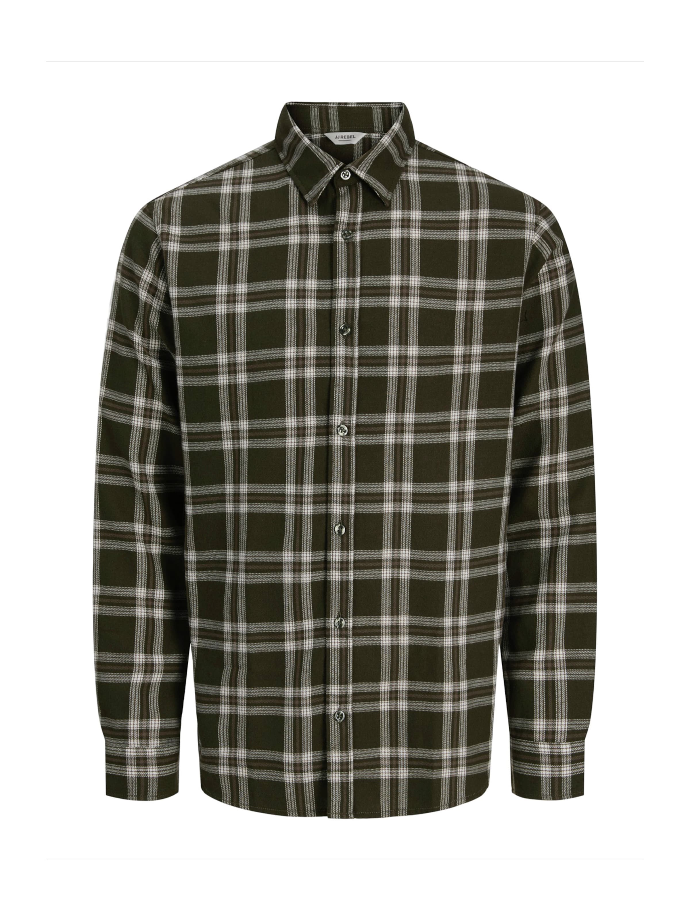 JJ Rebel Comfort Fit Skjorta 'JREBJETT' i grön: framsida