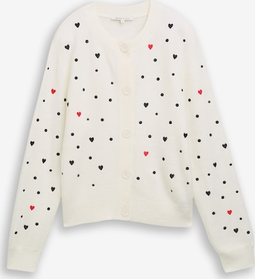 balta TOM TAILOR DENIM Kardiganas: priekis