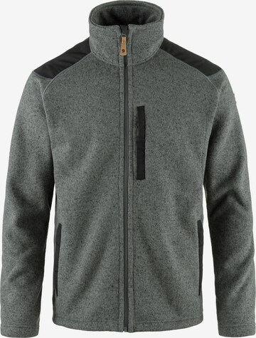 Fjällräven Athletic Fleece Jacket 'Buck' in Grey: front