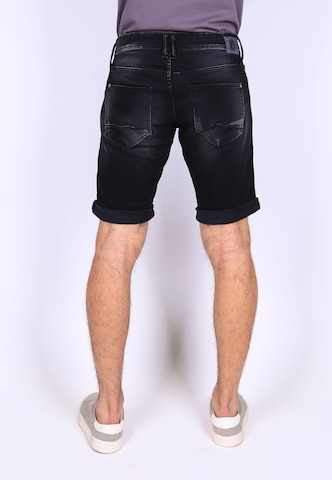 Le Temps Des Cerises Regular Jeansshorts JOGG LO mit gekrempeltem Saum in Schwarz