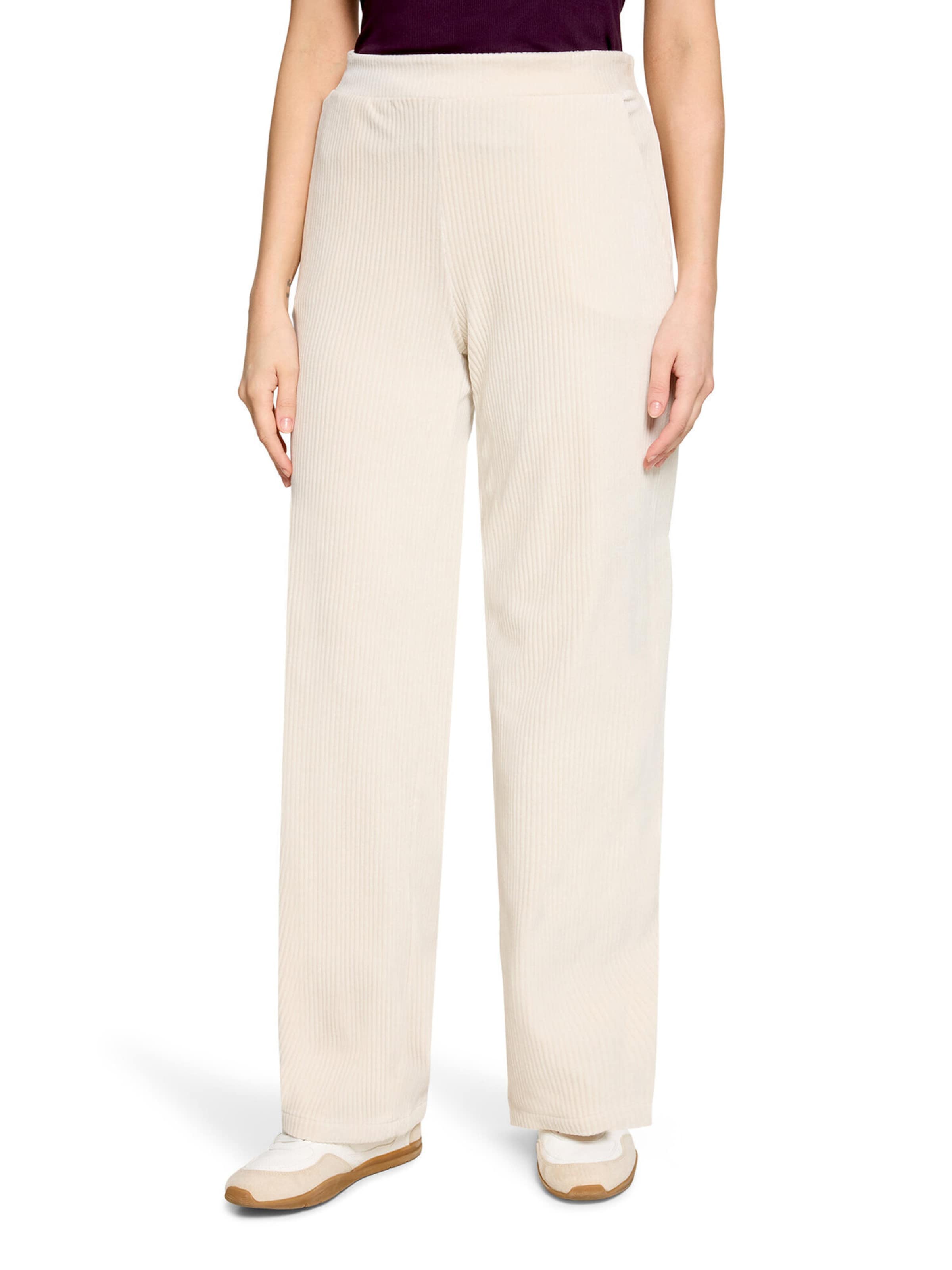 Cartoon Loosefit Palazzo-Hose mit Gummizug in Beige: Vorderseite