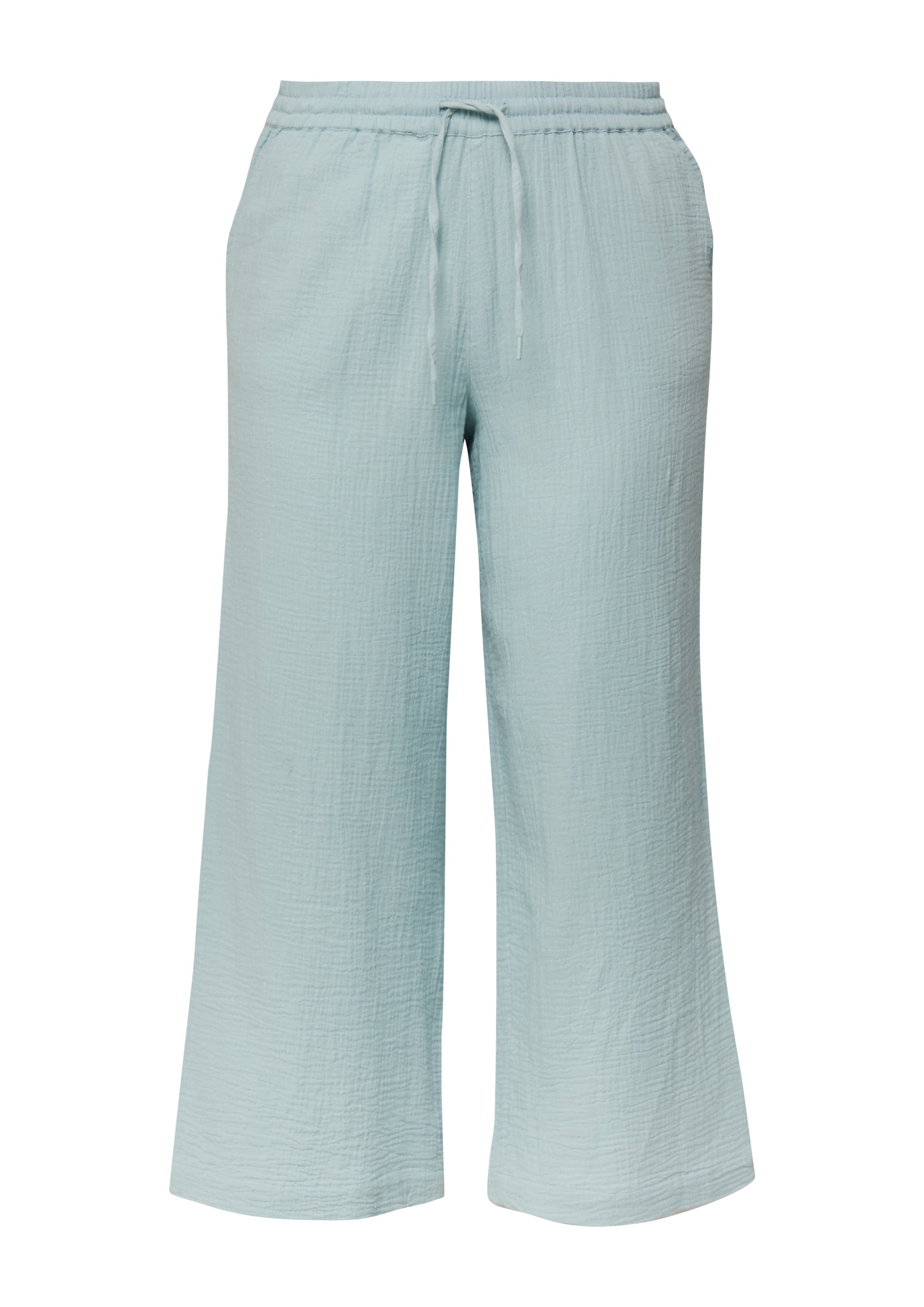 QS Wide leg Broek in Blauw: voorkant