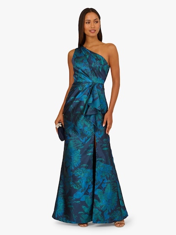 Adrianna Papell Avondjurk 'One Shoulder Jacquard Gown' in Blauw