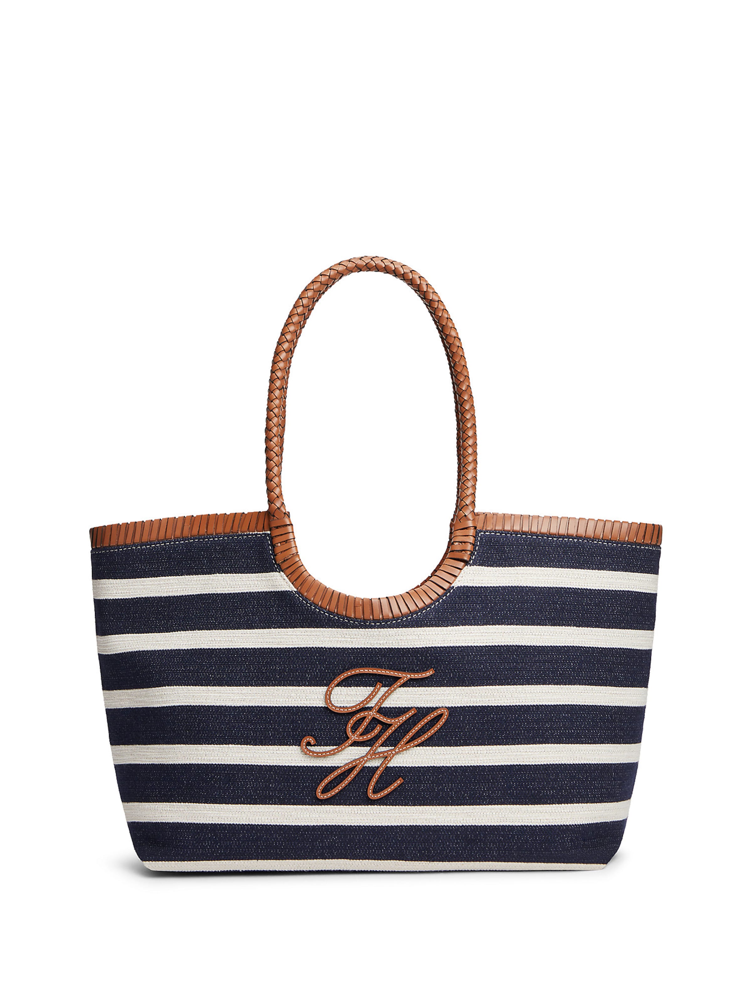 TOMMY HILFIGER Shopper in marine blue / Brown / White, Item view