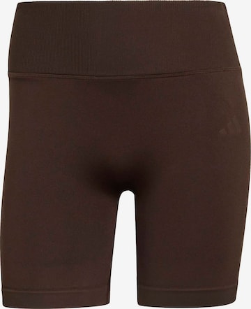 ADIDAS PERFORMANCE - Calças de desporto em castanho: frente