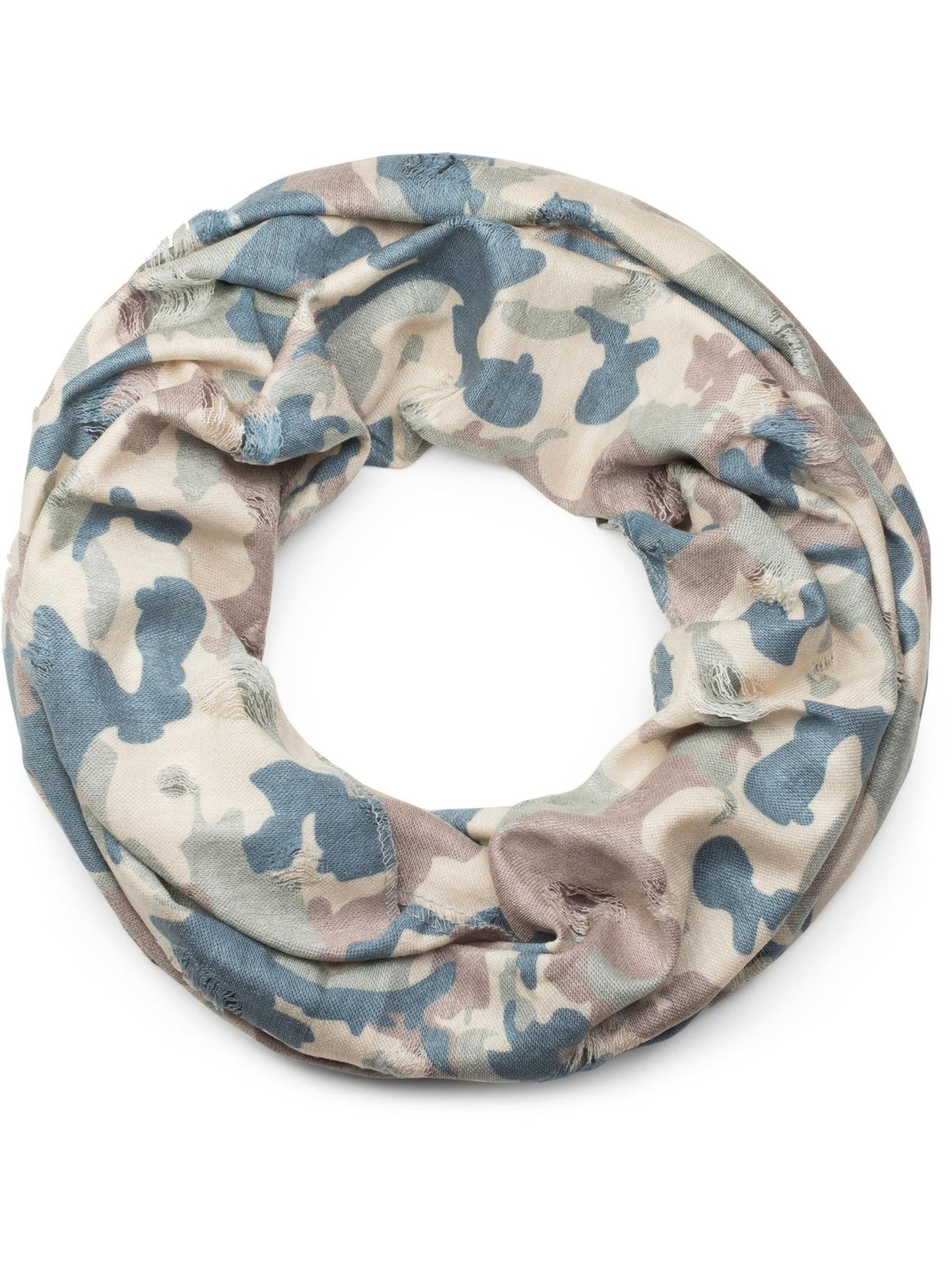 styleBREAKER Schlauchschal 'Destroyed Loop mit Camouflage Muster'‌‌‌‌‌‌ in Braun: Vorderseite