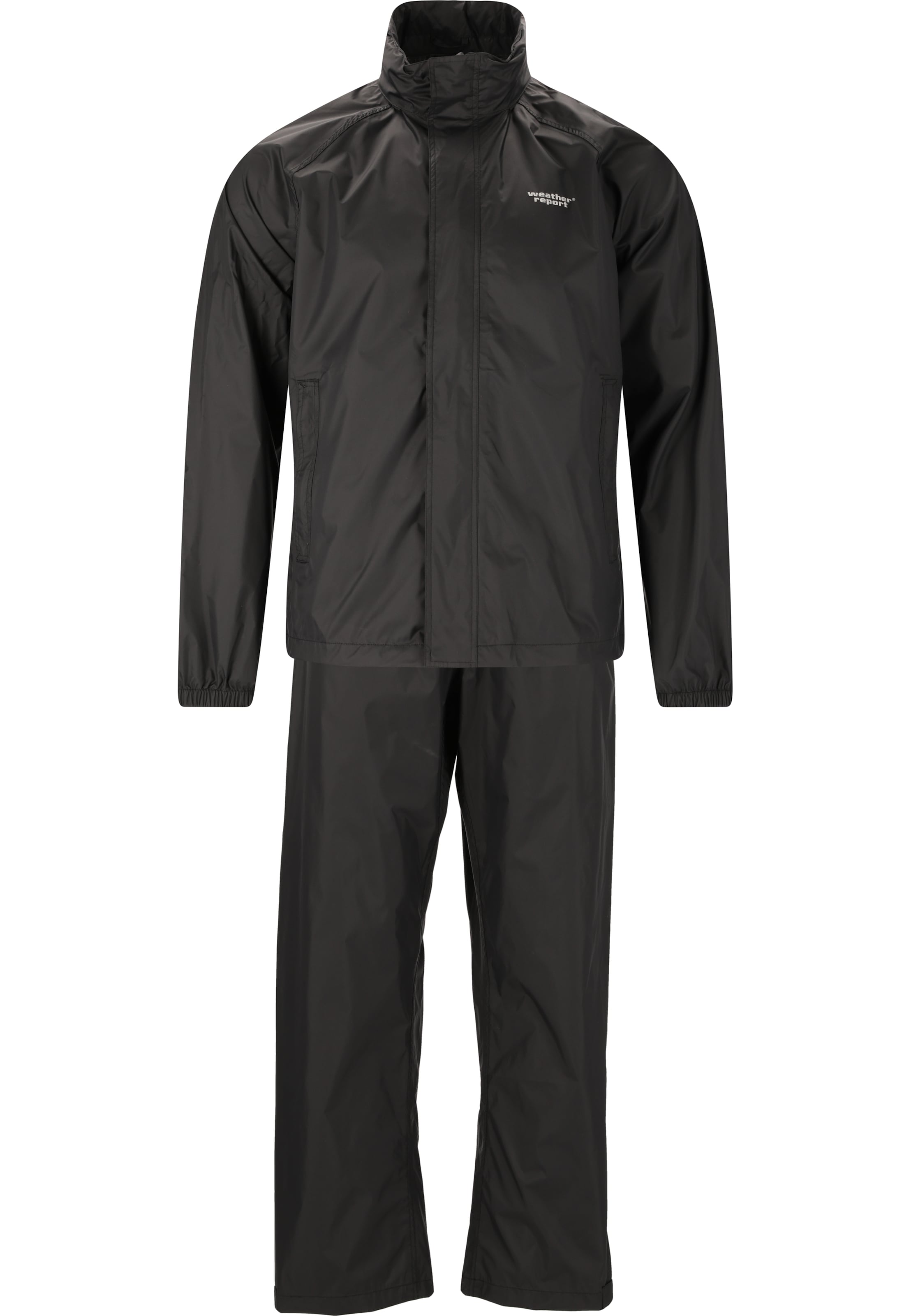 Weather Report Regenanzug 'Packo' in Schwarz: Vorderseite
