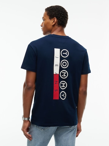 T-Shirt 'DNA' Tommy Jeans en bleu : devant