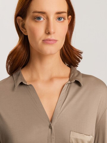 Hanro Pajama shirt ' Central ' in Brown