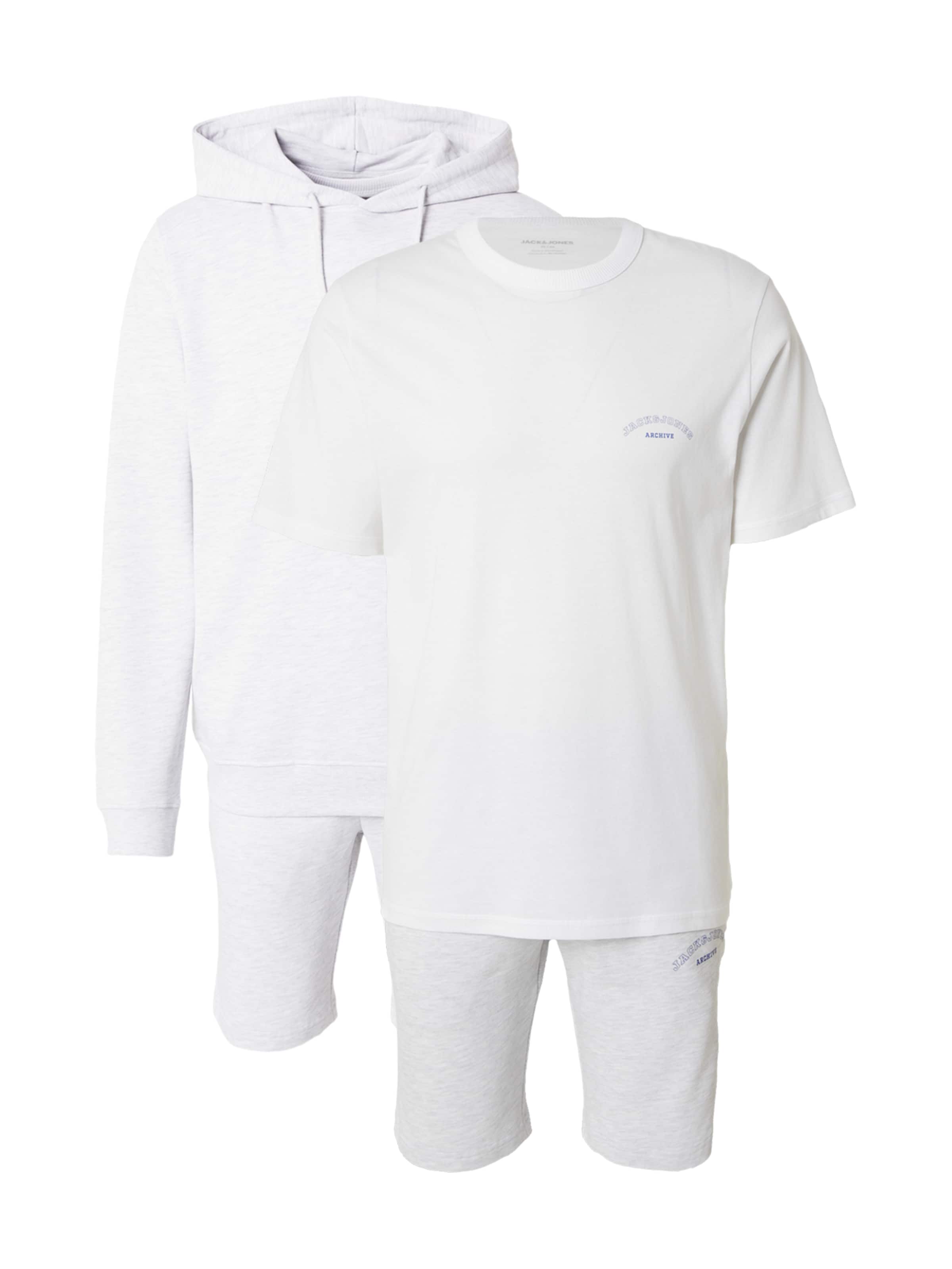 JACK & JONES Φόρμα τρεξίματος 'JJCOLLEGE' σε XS σε γκρι μελανζέ / λευκό, Άποψη προϊόντος