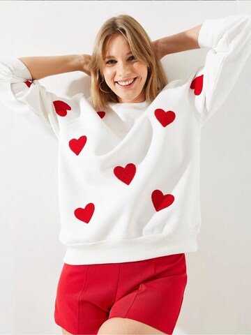 Bianco Lucci Sweatshirt in Weiß