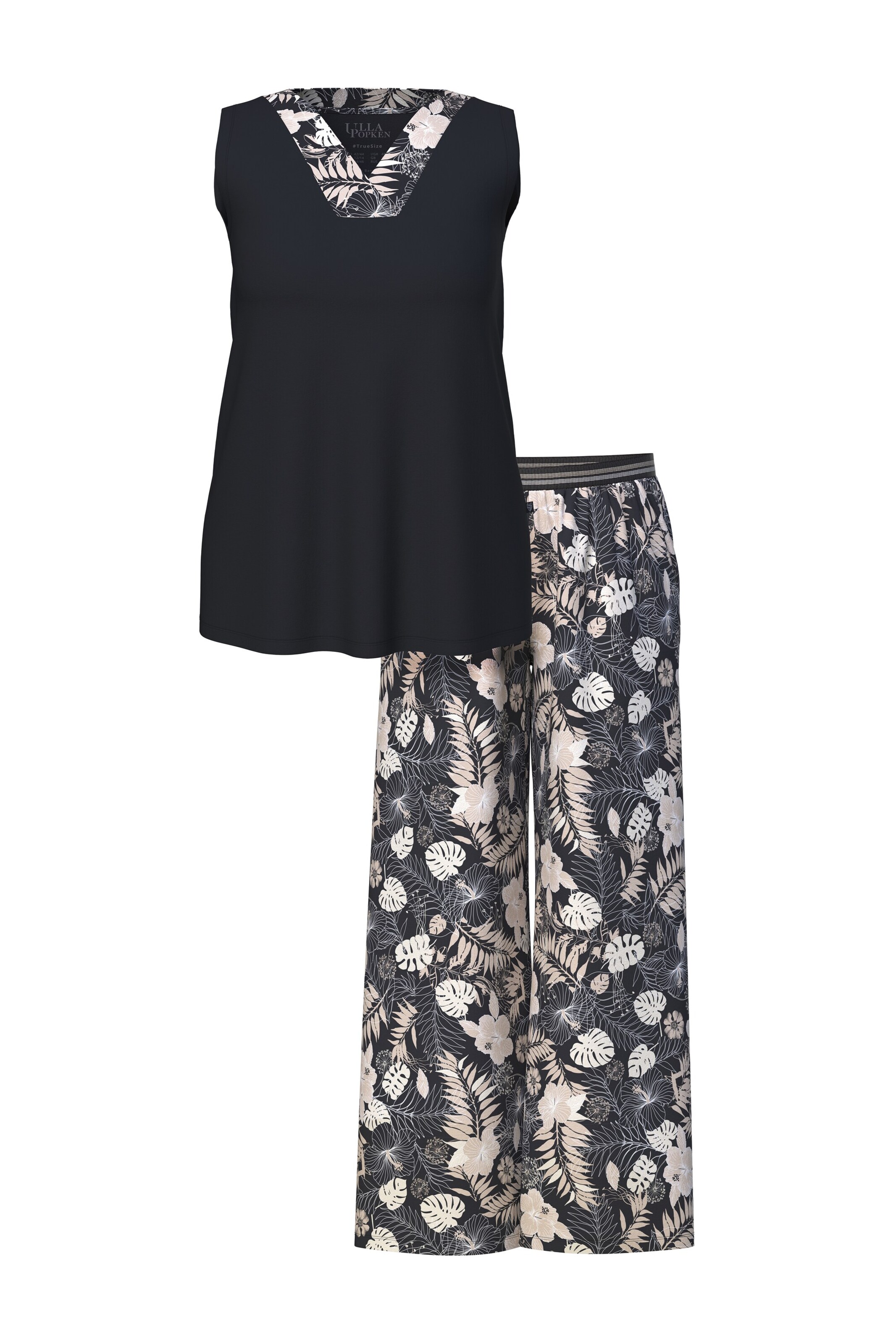 Ulla Popken Pajama in Black: front