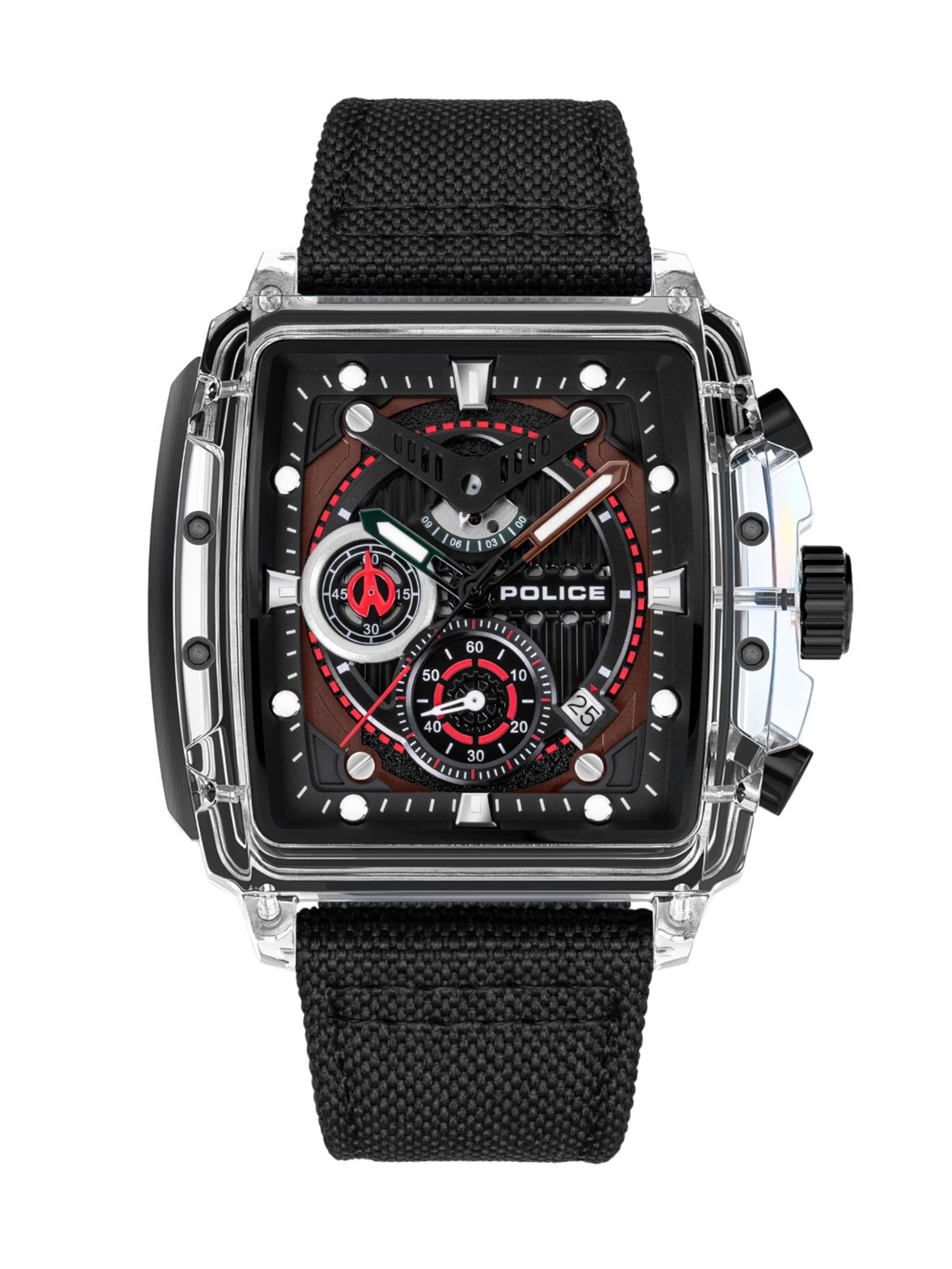 POLICE Analoog horloge 'Clout' in Zwart: voorkant