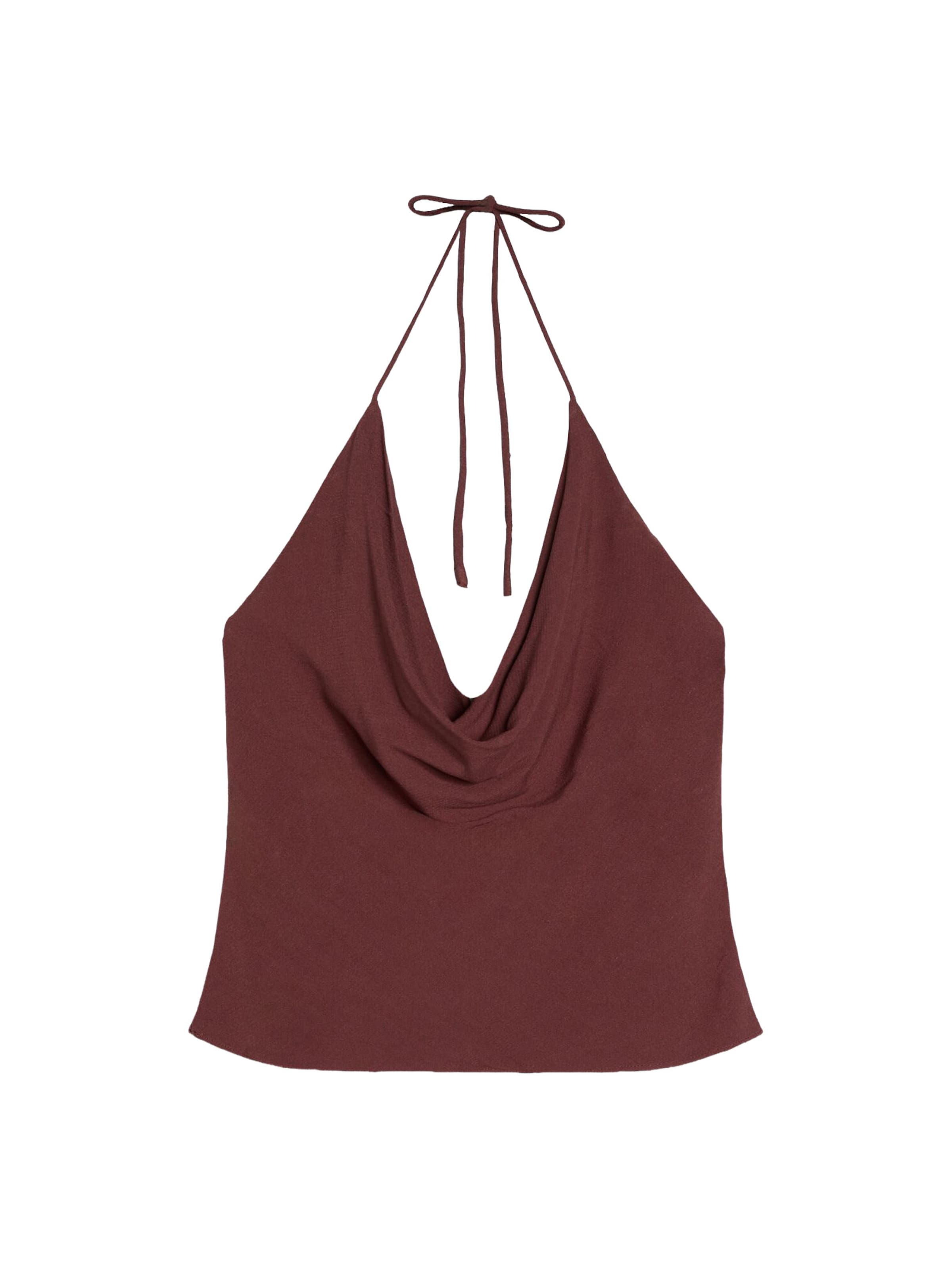 Bershka Top in Brown: front