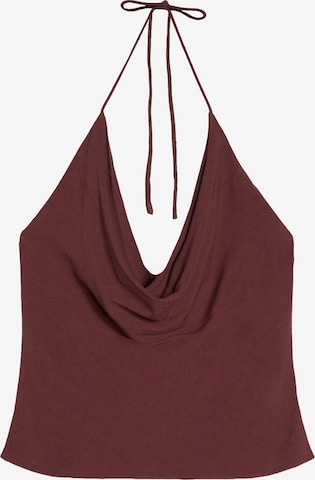 Bershka Top in Brown: front