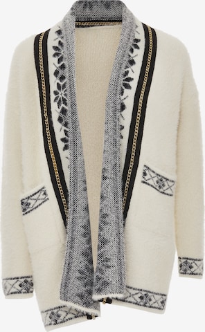 faina Knit Cardigan in White: front