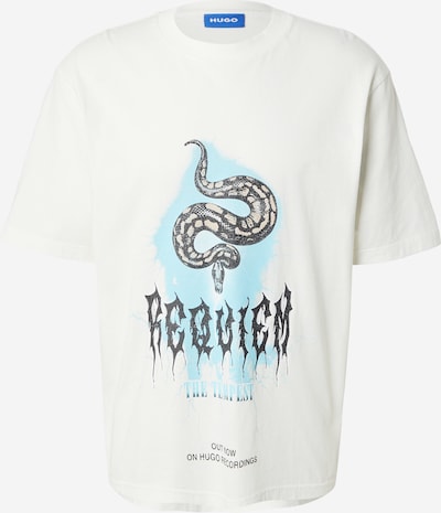 Marškinėliai 'Noctornix' iš HUGO, spalva – pastelinė mėlyna / juoda / balta, Prekių apžvalga