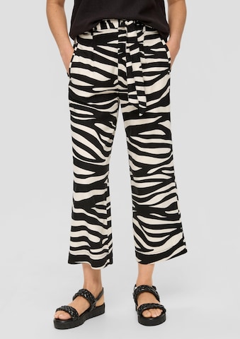 Wide leg Pantaloni con pieghe di s.Oliver in nero: frontale