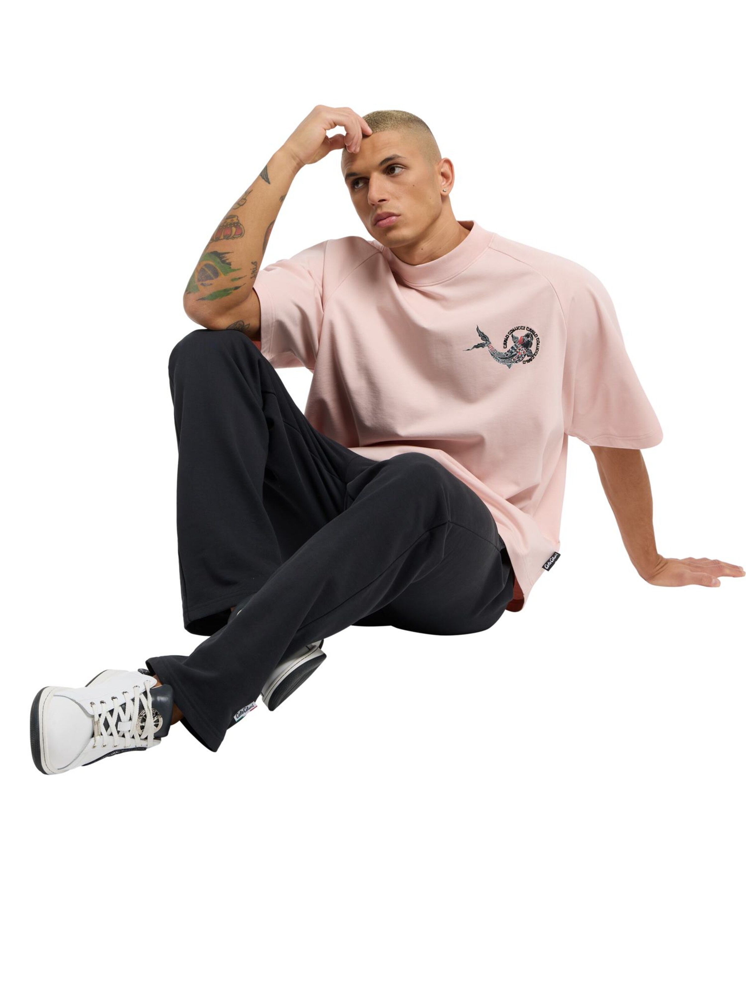 Carlo Colucci T-Shirt 'Dorigoni' in Pink