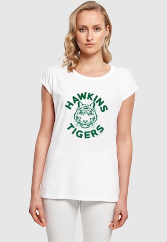 T-shirt 'Stranger Things - Hawkins Tigers' ABSOLUTE CULT en blanc : devant