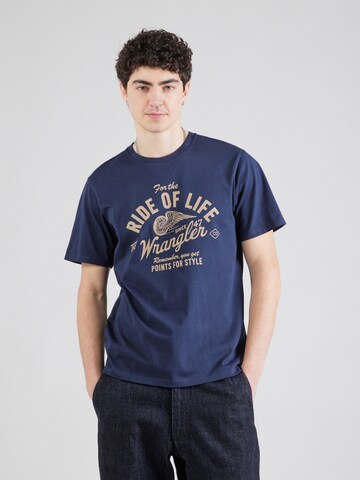 Maglietta 'AMERICANA TEE' di WRANGLER in blu: frontale