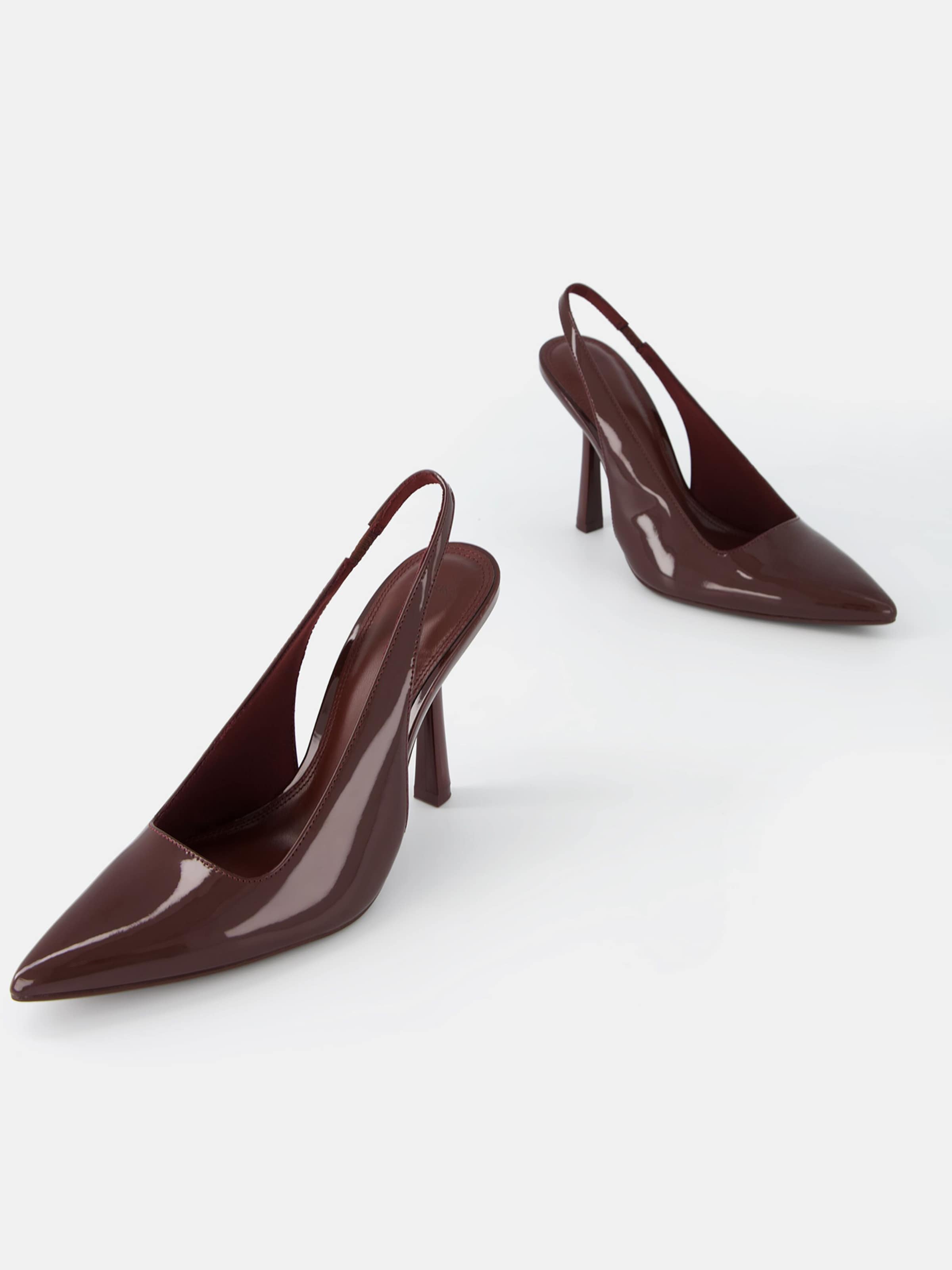 Bershka Slingback pumps in Dark Brown ABOUT YOU