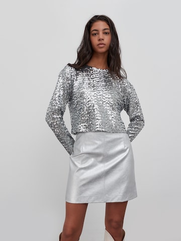 EDITED Shirt 'Janina' in Silver: front