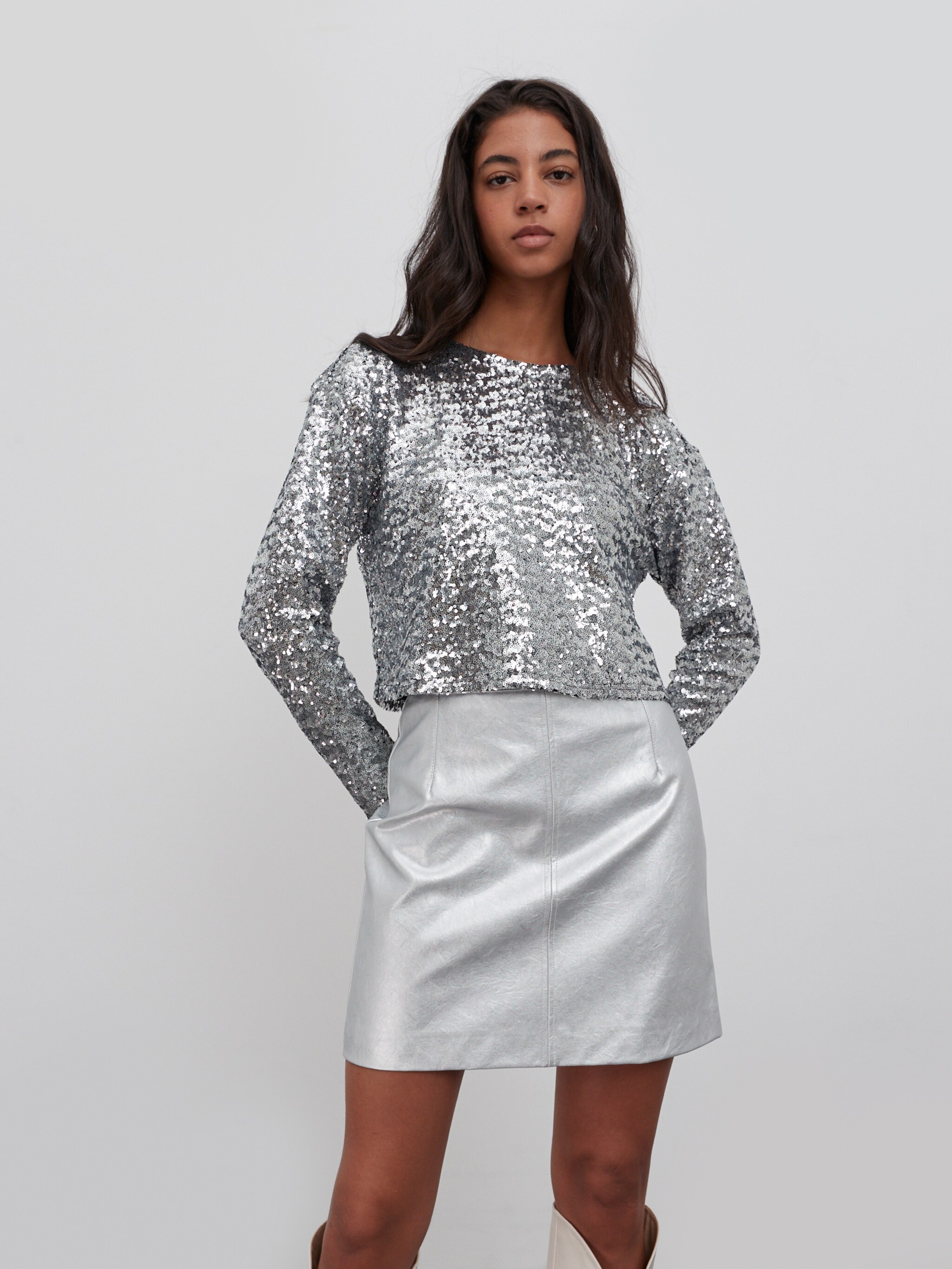 EDITED Producten Shirt 'Janina' Zilver