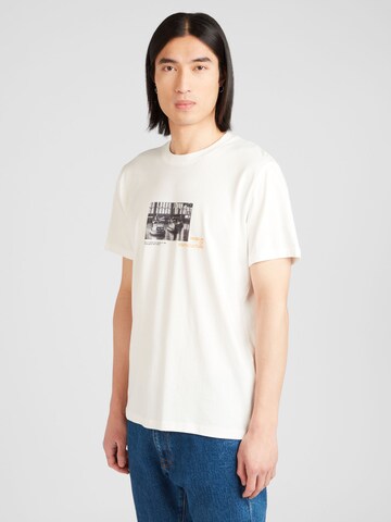 T-Shirt SELECTED HOMME en blanc : devant