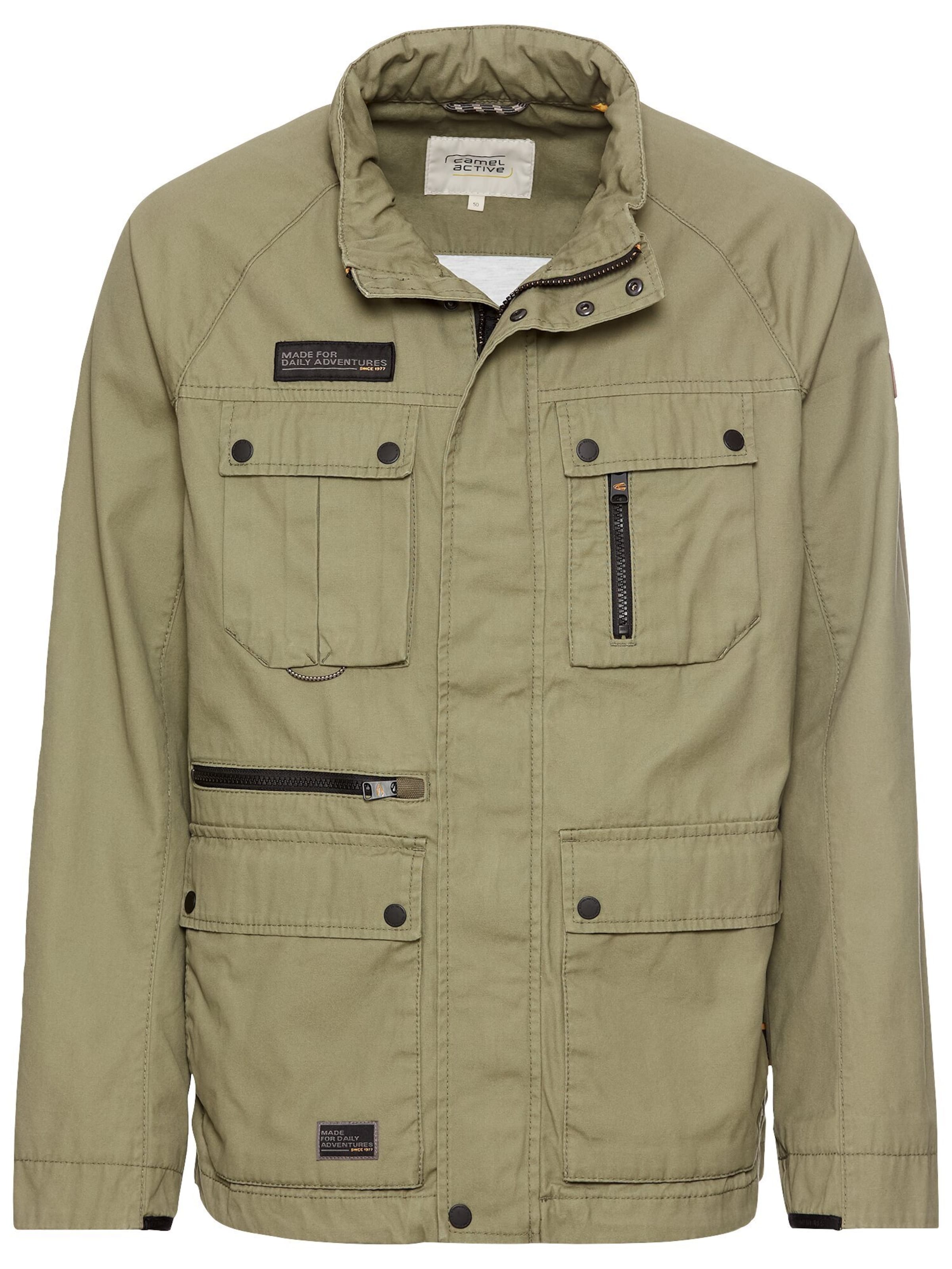 CAMEL ACTIVE Feldjacke aus reiner Baumwolle in Grün: Vorderseite