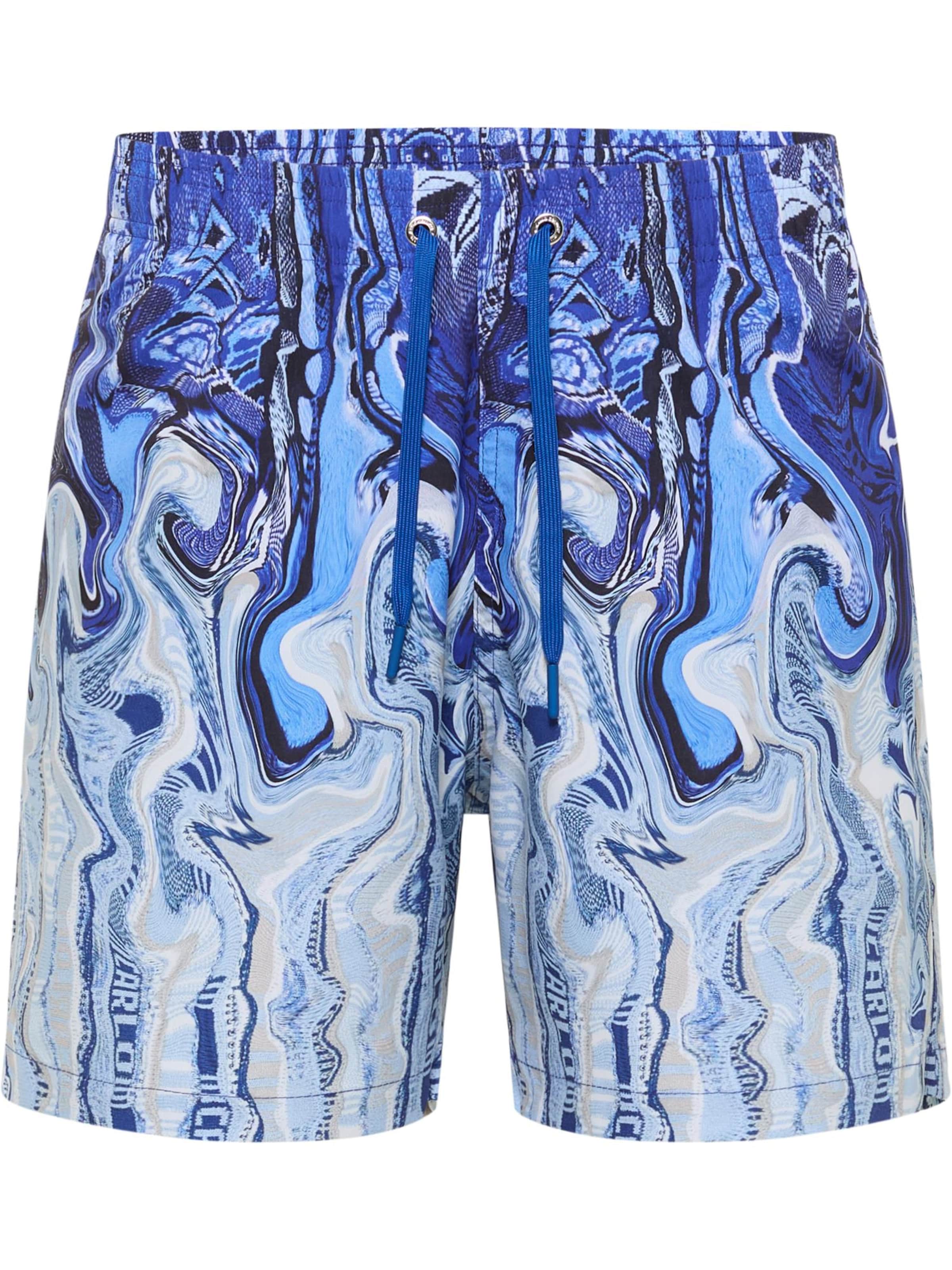 Carlo Colucci Regular Zwembroek 'Eiberger' in Blauw: voorkant