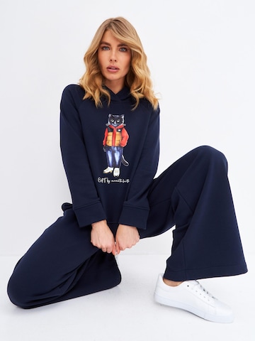 Cat e Lolette Regularen Hlače 'Palazzo Trousers' | modra barva