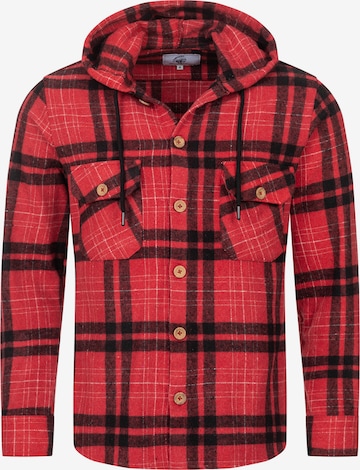 Rock Creek Button Up Shirt in Red: front