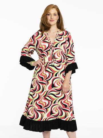 Yoek Dress in Mixed colors: front