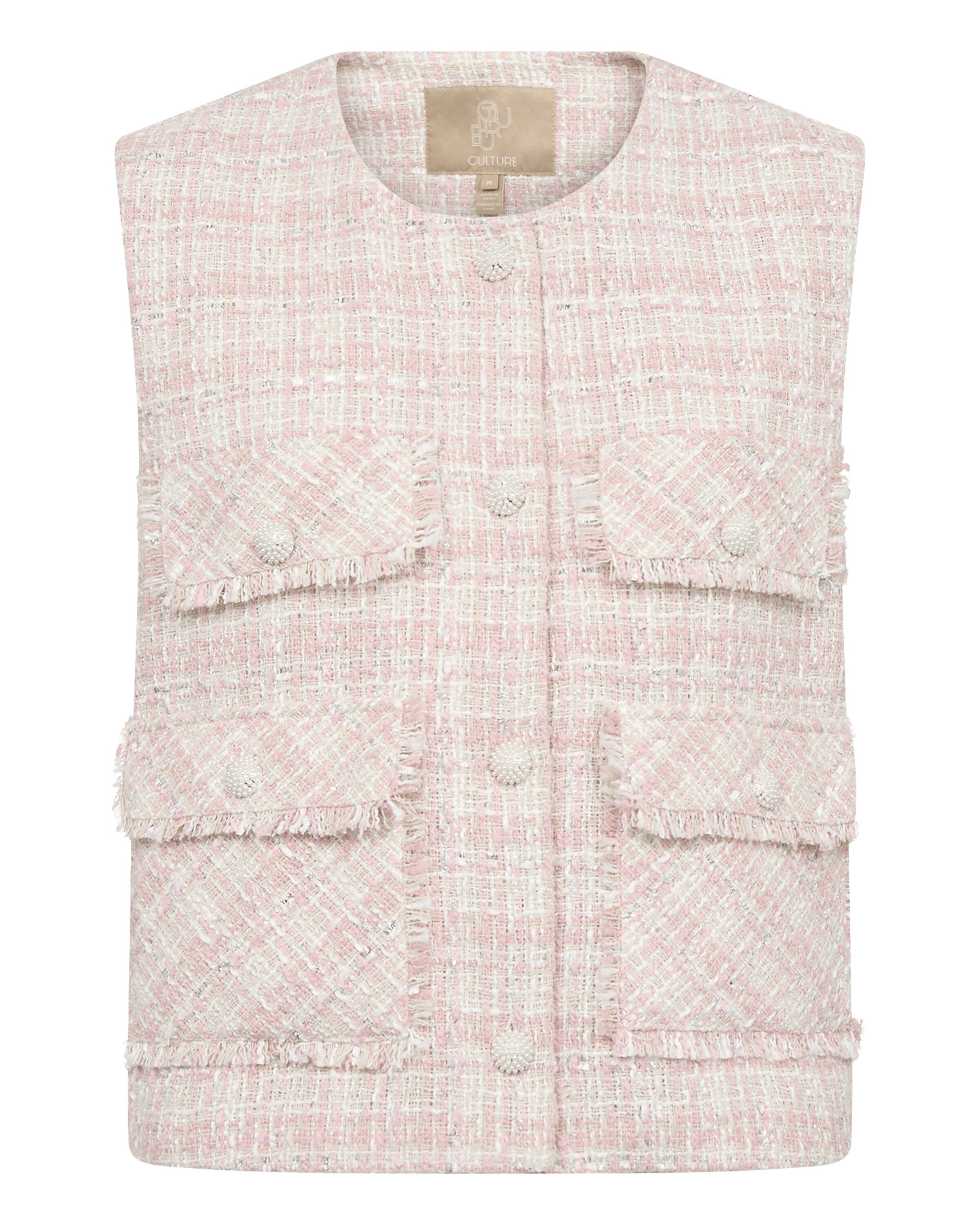 Gilet CULTURE en rose : devant
