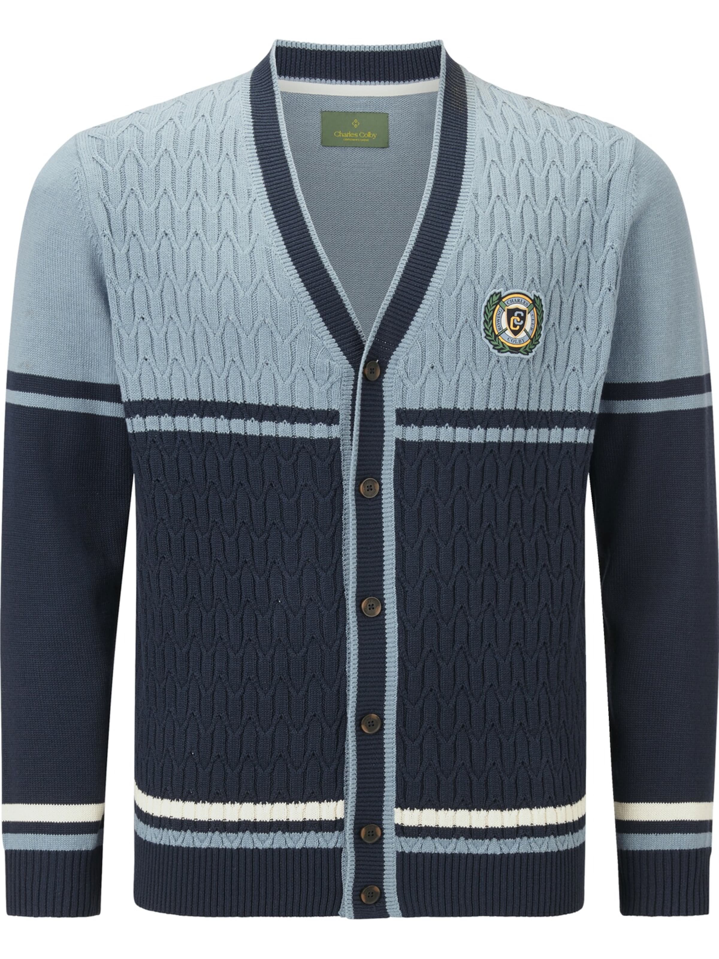 Charles Colby Strickjacke ' Duke Braymen ' in Blau: Vorderseite