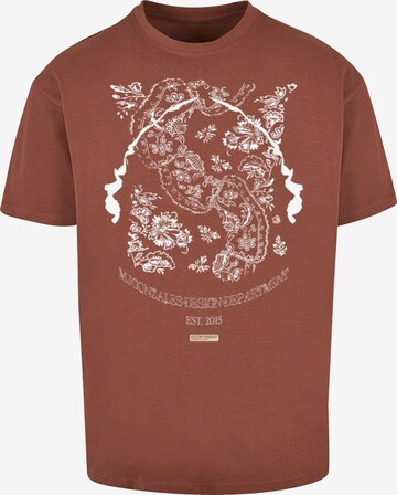 MJ Gonzales Oversized Shirt 'Paisley' in Brown: front