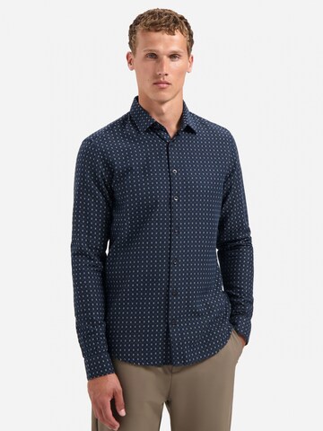 No Excess Comfort fit Overhemd in Blauw: voorkant