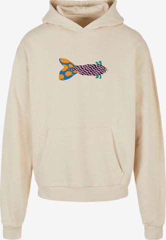 Merchcode Sweatshirt 'Yellow Submarine - Fish No. 1' in Beige: voorkant
