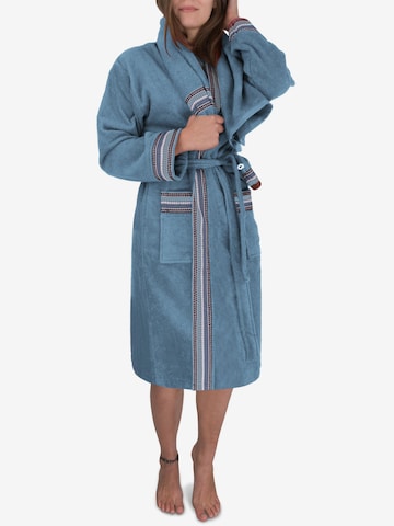 normani Long Bathrobe in Blue