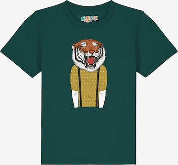 watabout.kids Shirt 'Tiger Head' in Green: front