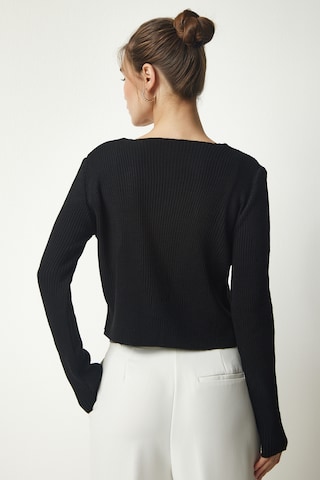 Happiness İstanbul Gebreid vest in Zwart