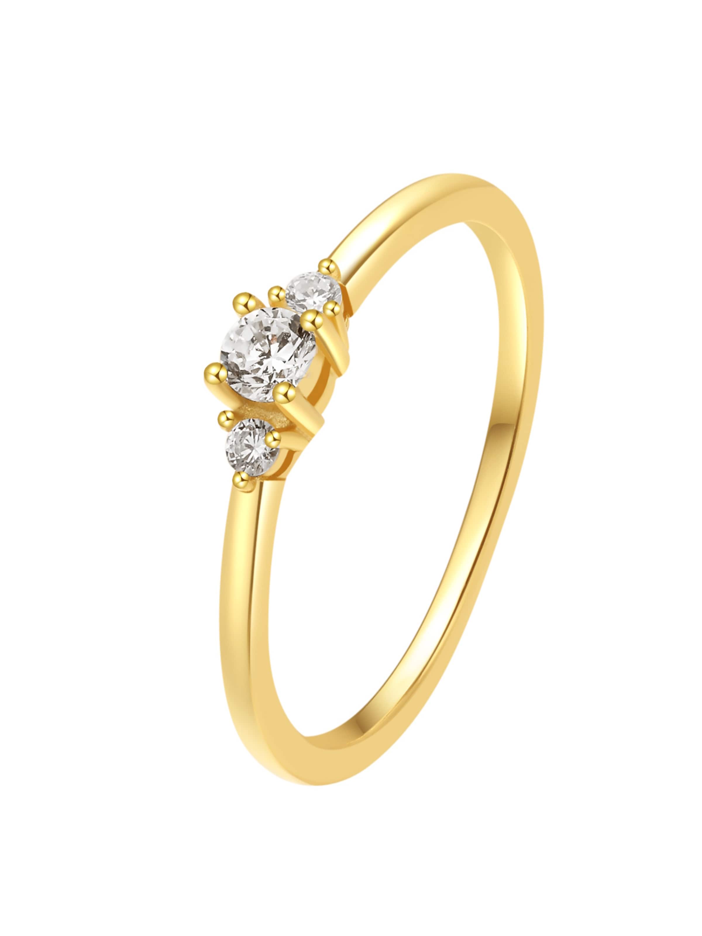 Hey Happiness Ring 'Slim Trio' in Gold: front